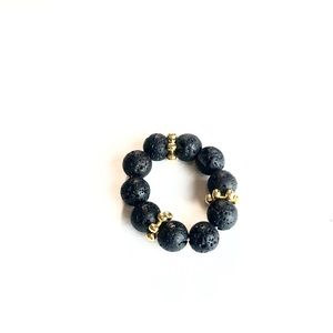 Women’s black lava ring